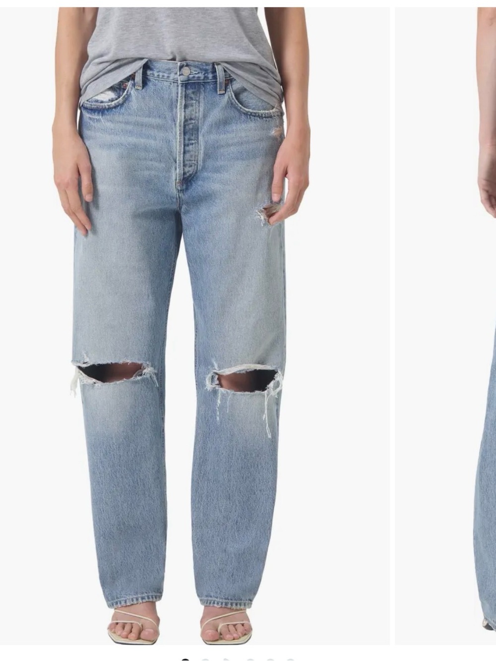 Agolde 90s Ripped Mid Rise Straight Leg Jeans